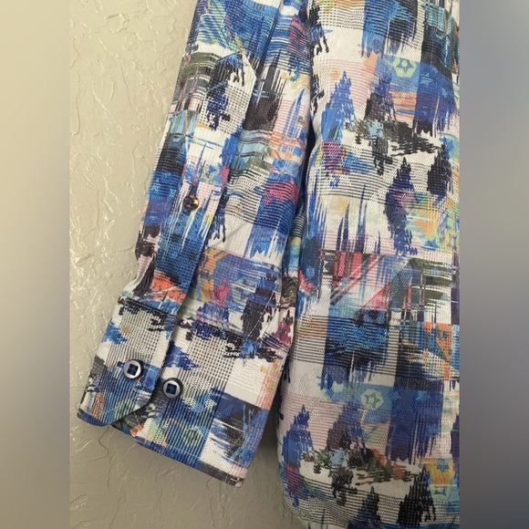 Men's Visconti Black Classic Button Front Long Sleeve Shirt Small- Multi-Color - Picture 5 of 14